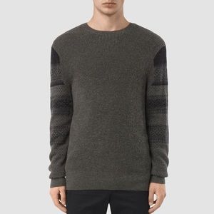 AllSaints Khaki Green Wyre Crew Jumper Sweater